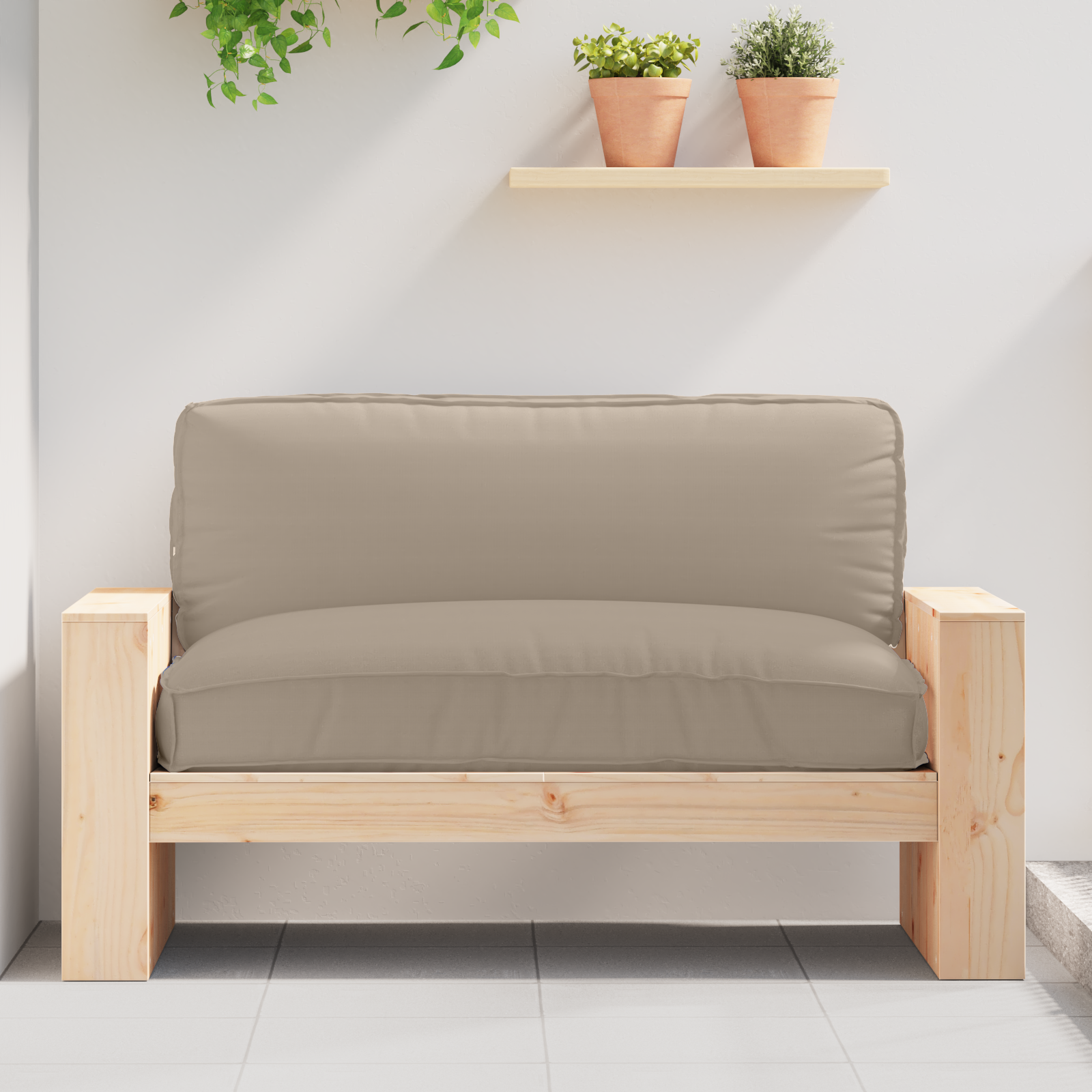Padėklo pagalvėlė sėdynei Taupe 120 x 80 x 12 cm