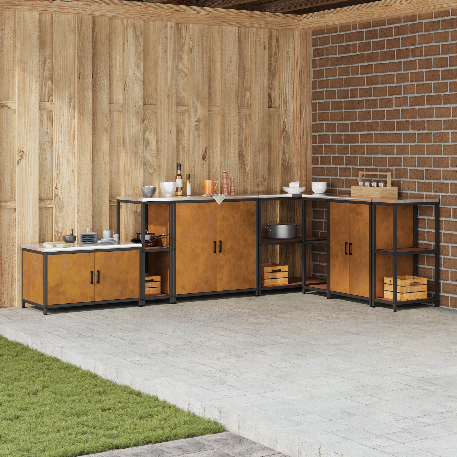 Kitchen storage Rusting 60 x 50 x 92 cm Steel