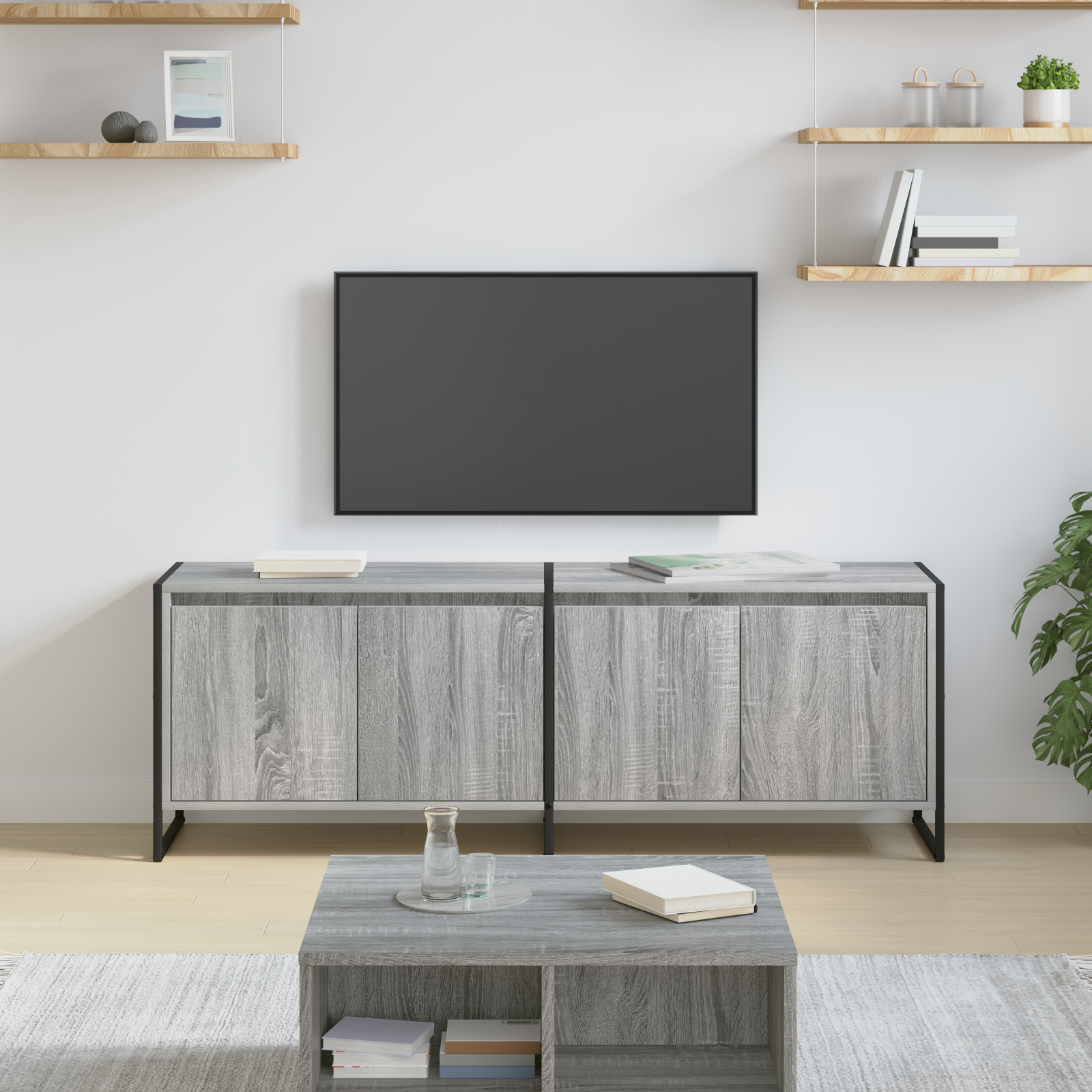Televizoriaus spintelė Pilkas Sonoma 140 x 36 x 49.5 cm