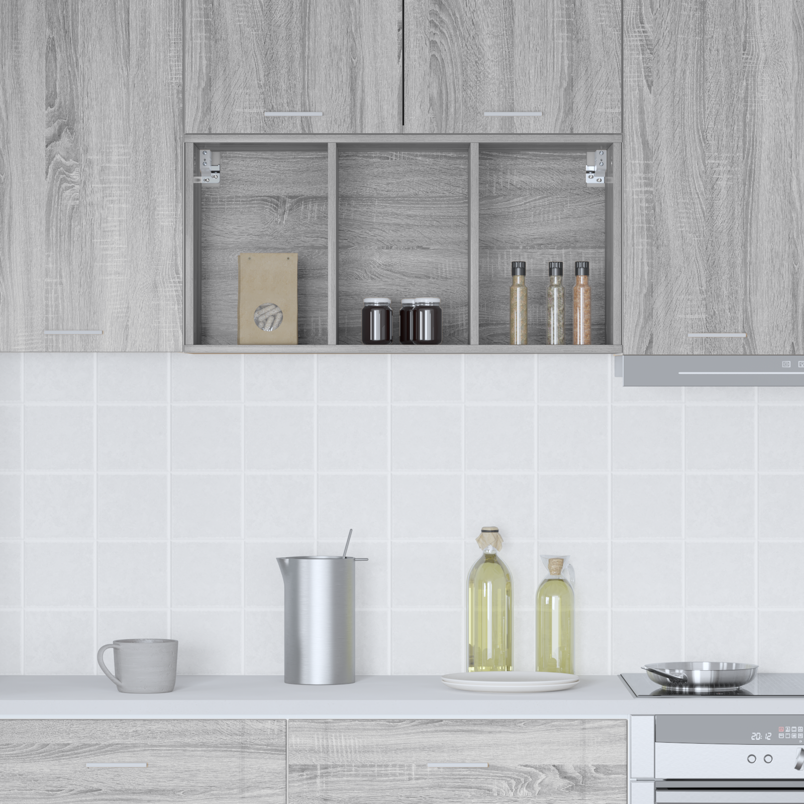 Wall Cabinet Riga Grey Sonoma 40 x 29.5 x 80 cm