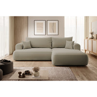 Kampinė sofa CORMAC, smėlinė, dešinė veliūro – spalvos pavyzdys