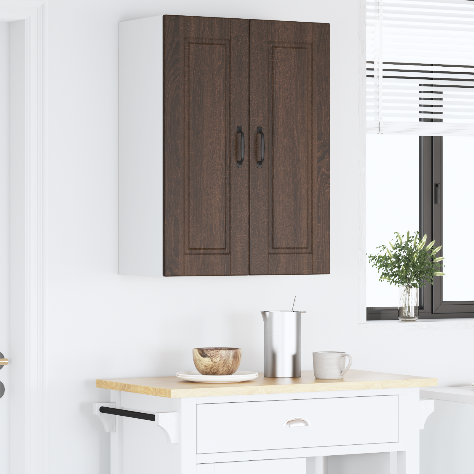 Kitchen cabinet with shelf Brown oak 60 x 31 x 80 cm