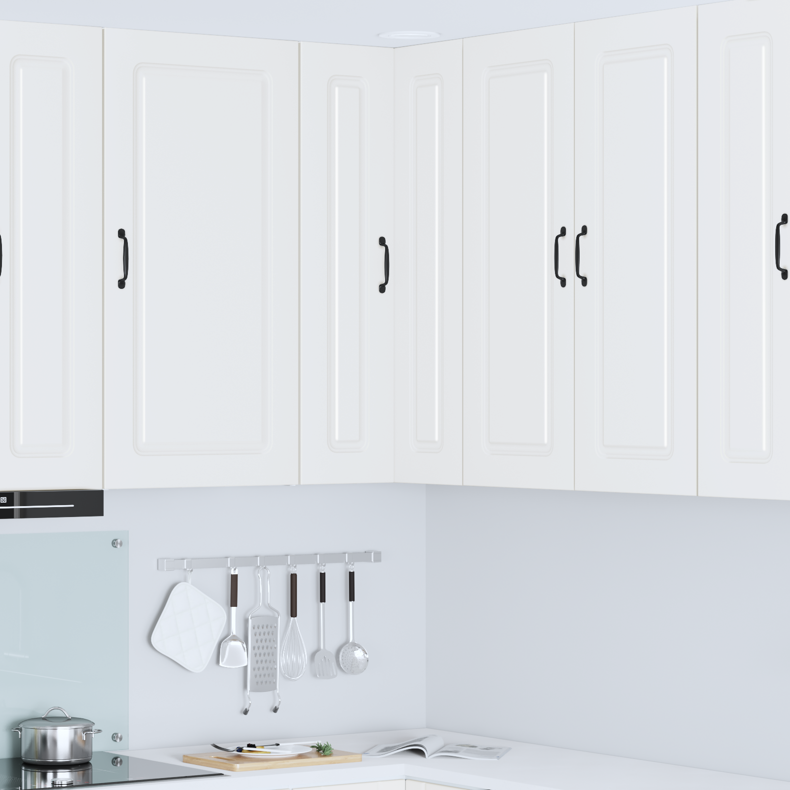 Kitchen Wall Cabinet with Shelf White 57 x 57 x 100 cm