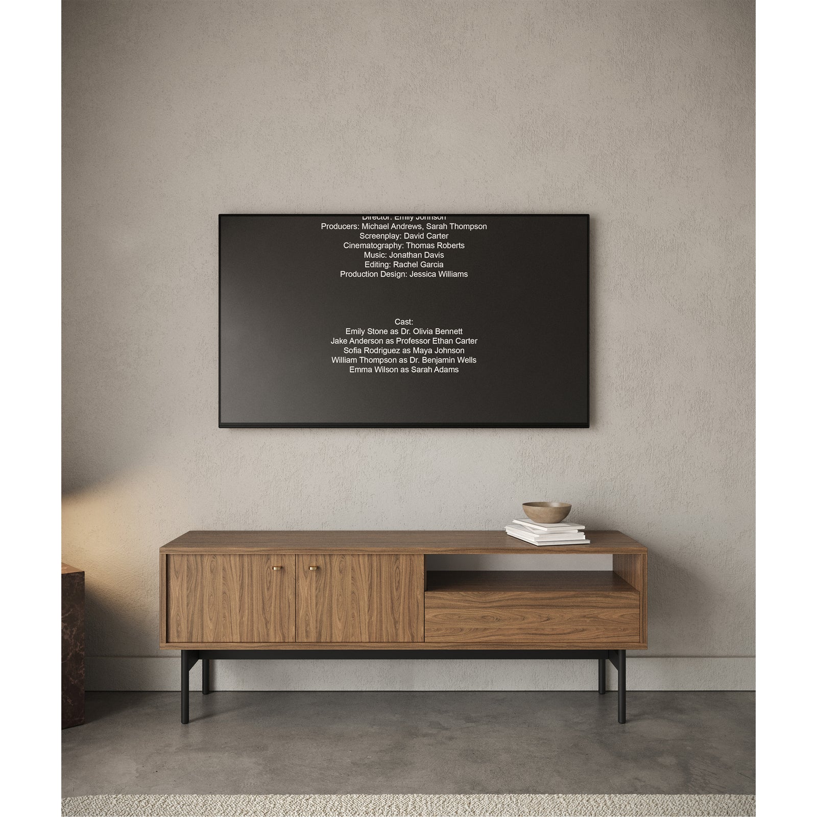 TV staliukas OLAR, riešuto, 154 cm