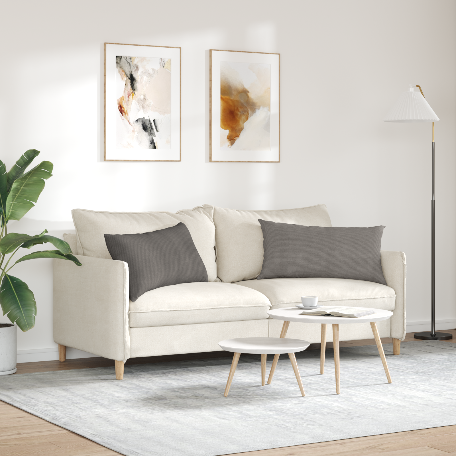 Sofa Pagalvės 2 pcs Šviesiai pilka 80 x 40 cm