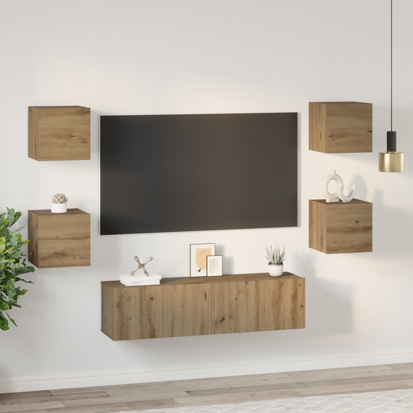 TV cabinet set 6 pcs Artisan oak