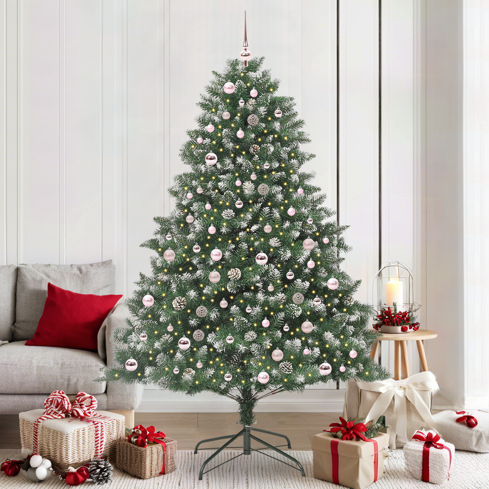 Artificial Christmas Tree Green 210 cm PVC, plastic and steel
