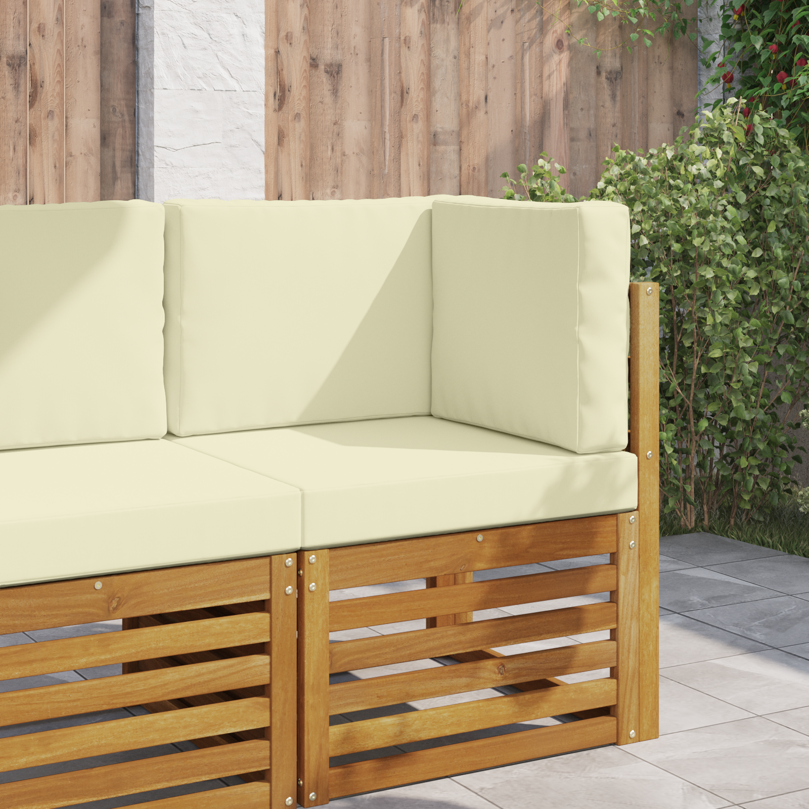 Lauko sofa pagalvėlė 3 pcs Kreminė Poliesteris