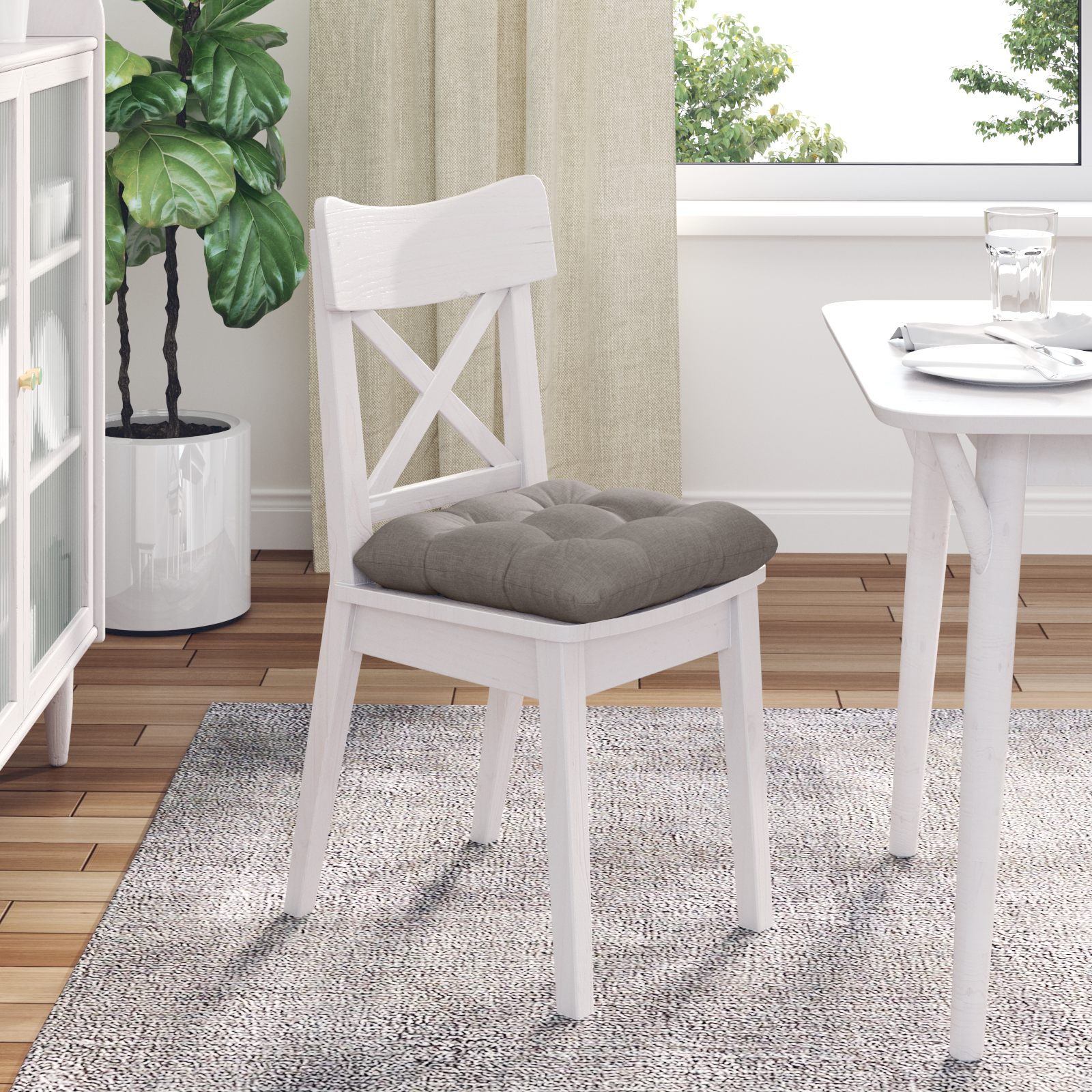 Sėdynių pagalvėlės 4 pcs Taupe 45 x 45 x 12 cm audinys