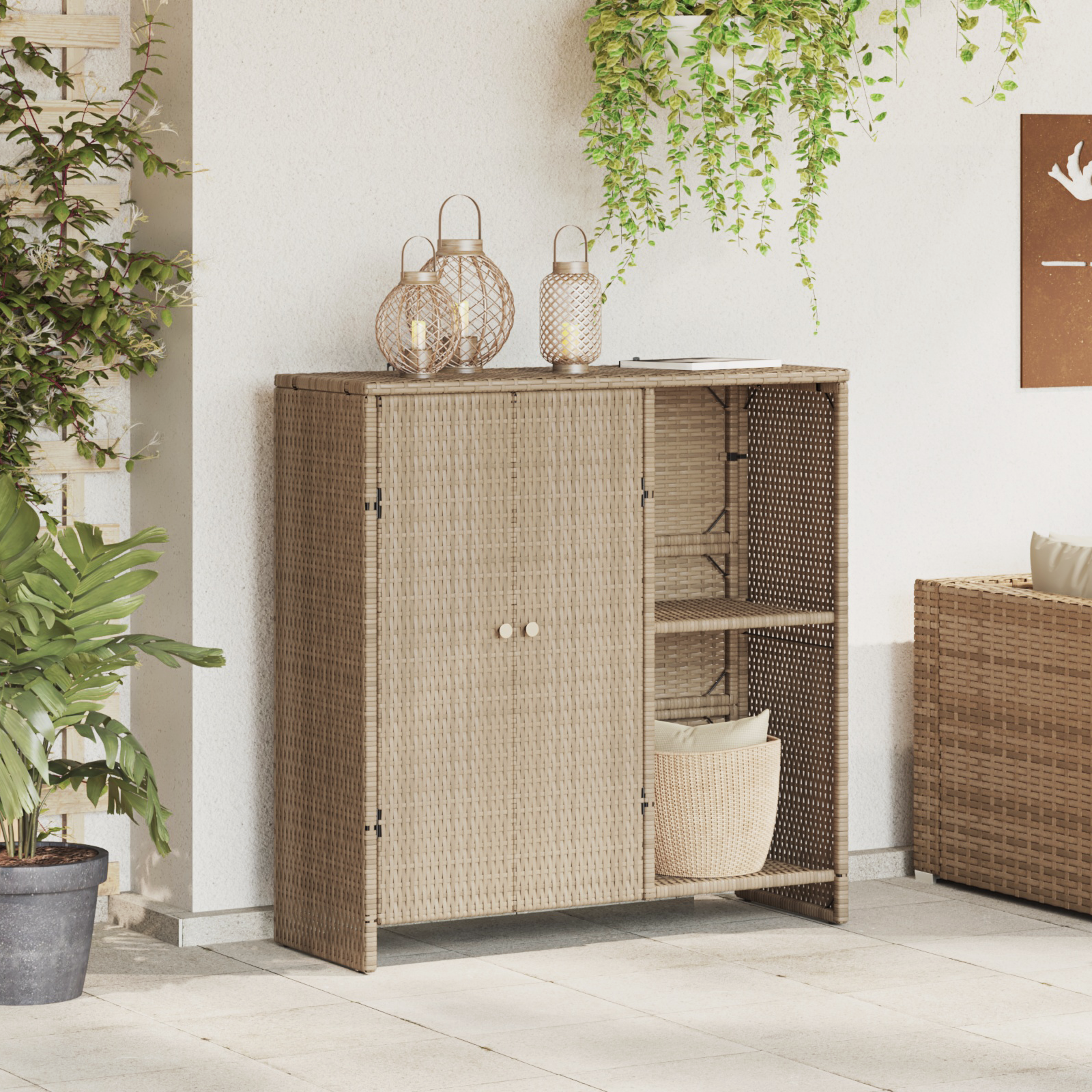Oppbevaringsskap su saugykla Smėlio 100 x 36 x 102 cm Ratanas
