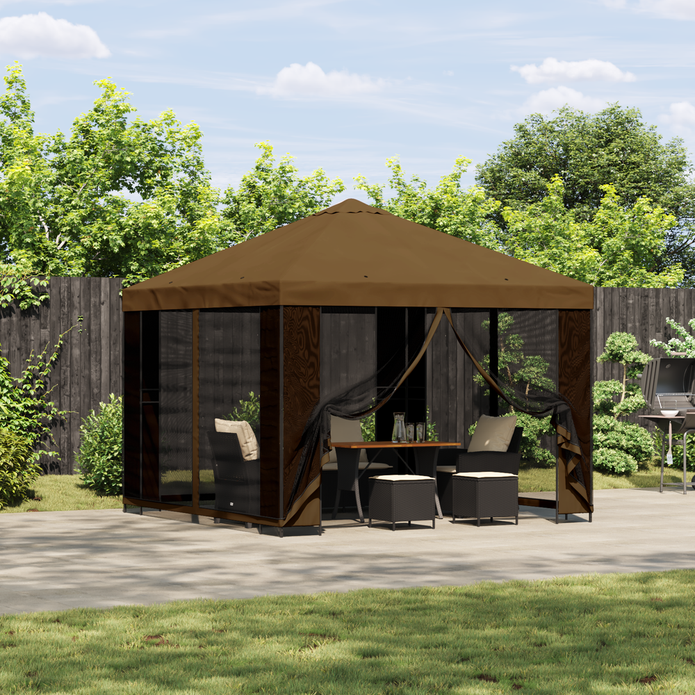 Pavėsinė 3 x 3 m Taupe Poliesteris ir plienas 190
