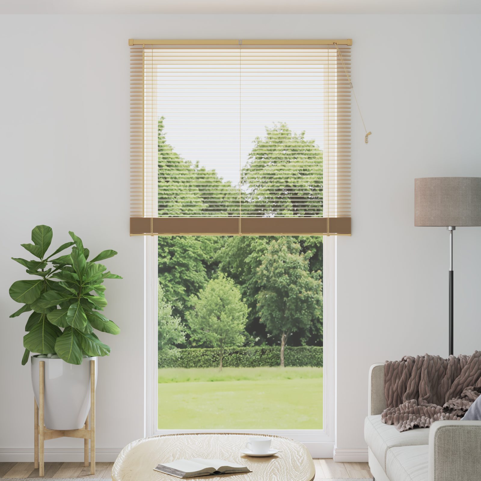 Venecijos žaliuzės Šviesiai ruda su raštu 213 x 120 cm PVC