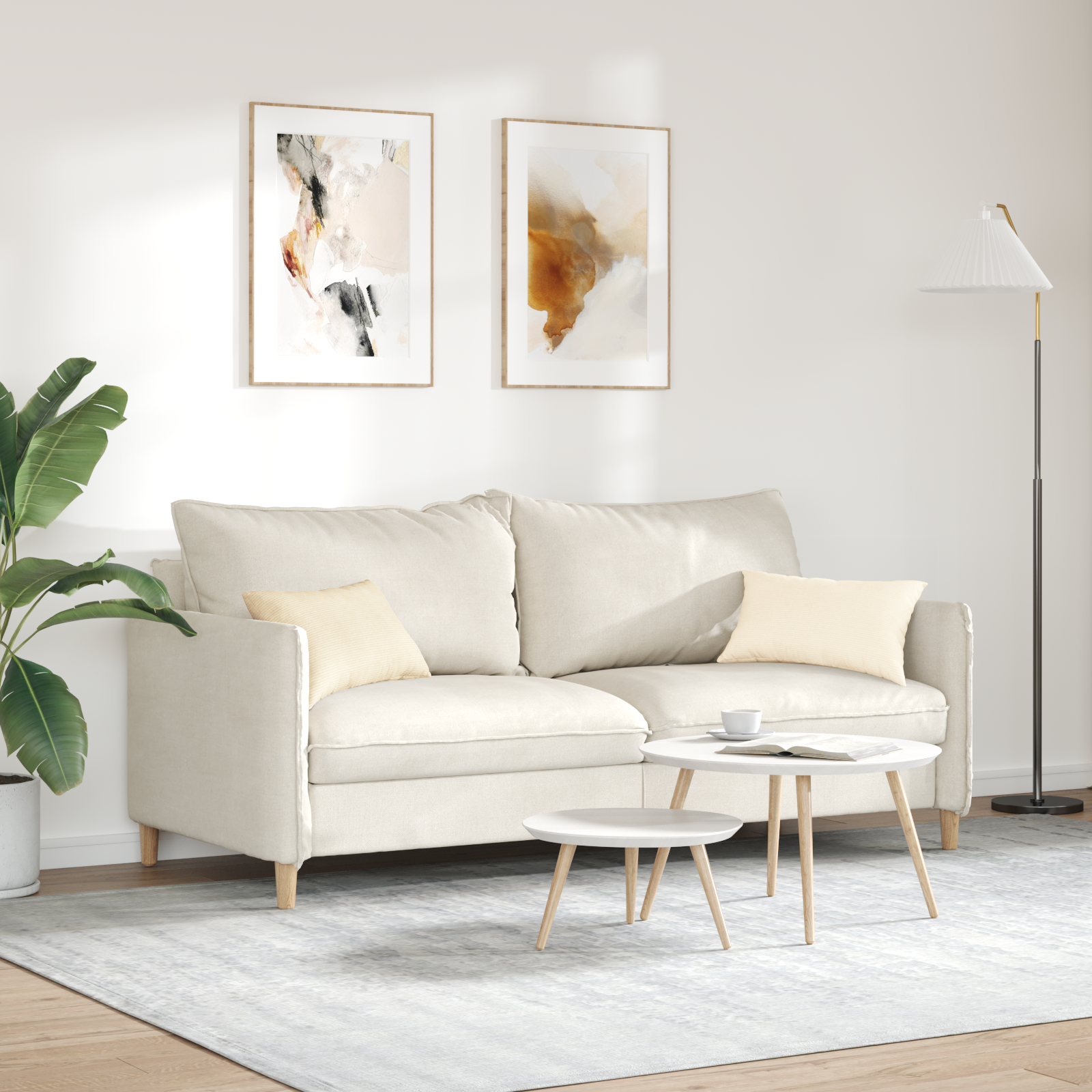 Dīvāna Spilveni 2 gab. Krēmkrāsas 50 x 30 cm Kordura audums
