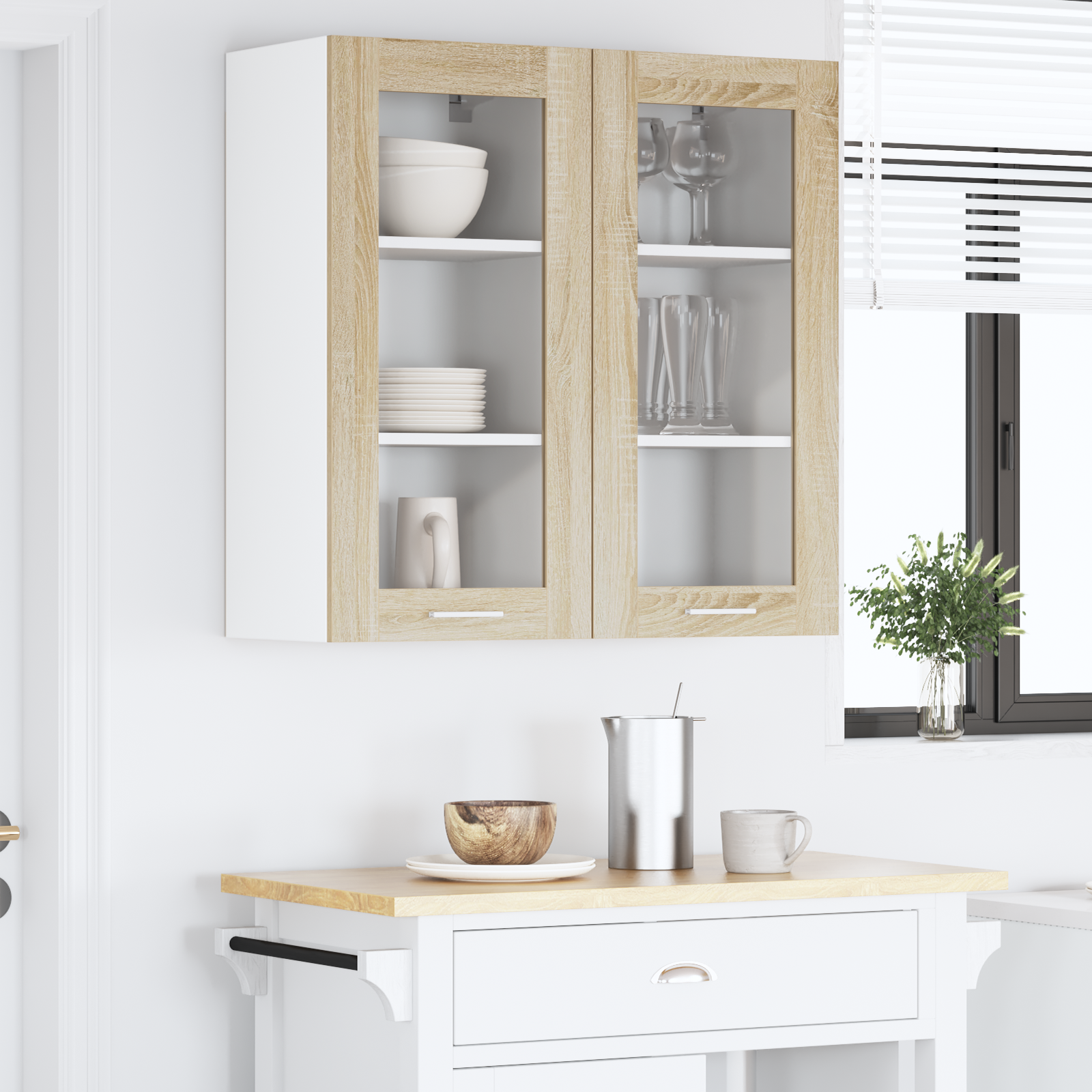Wall cabinet Riga 2 pcs Sonoma oak 40 x 31 x 80 cm