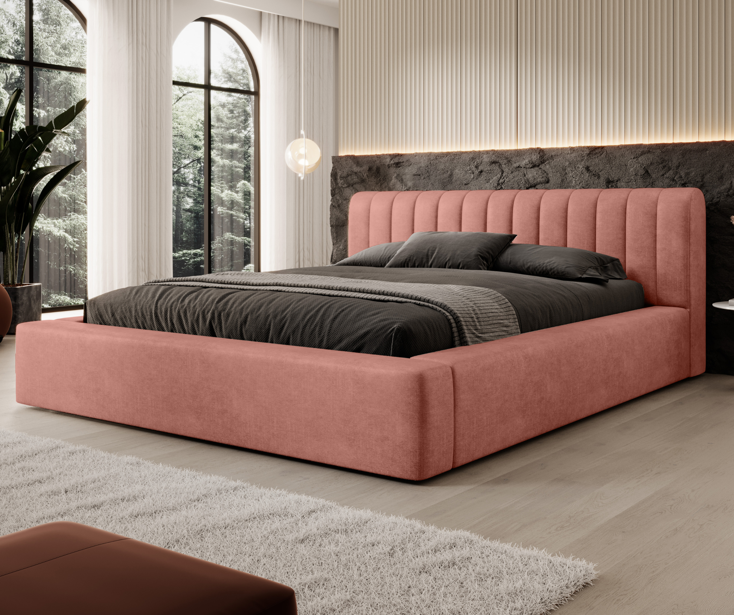 Bed AUKE, pink