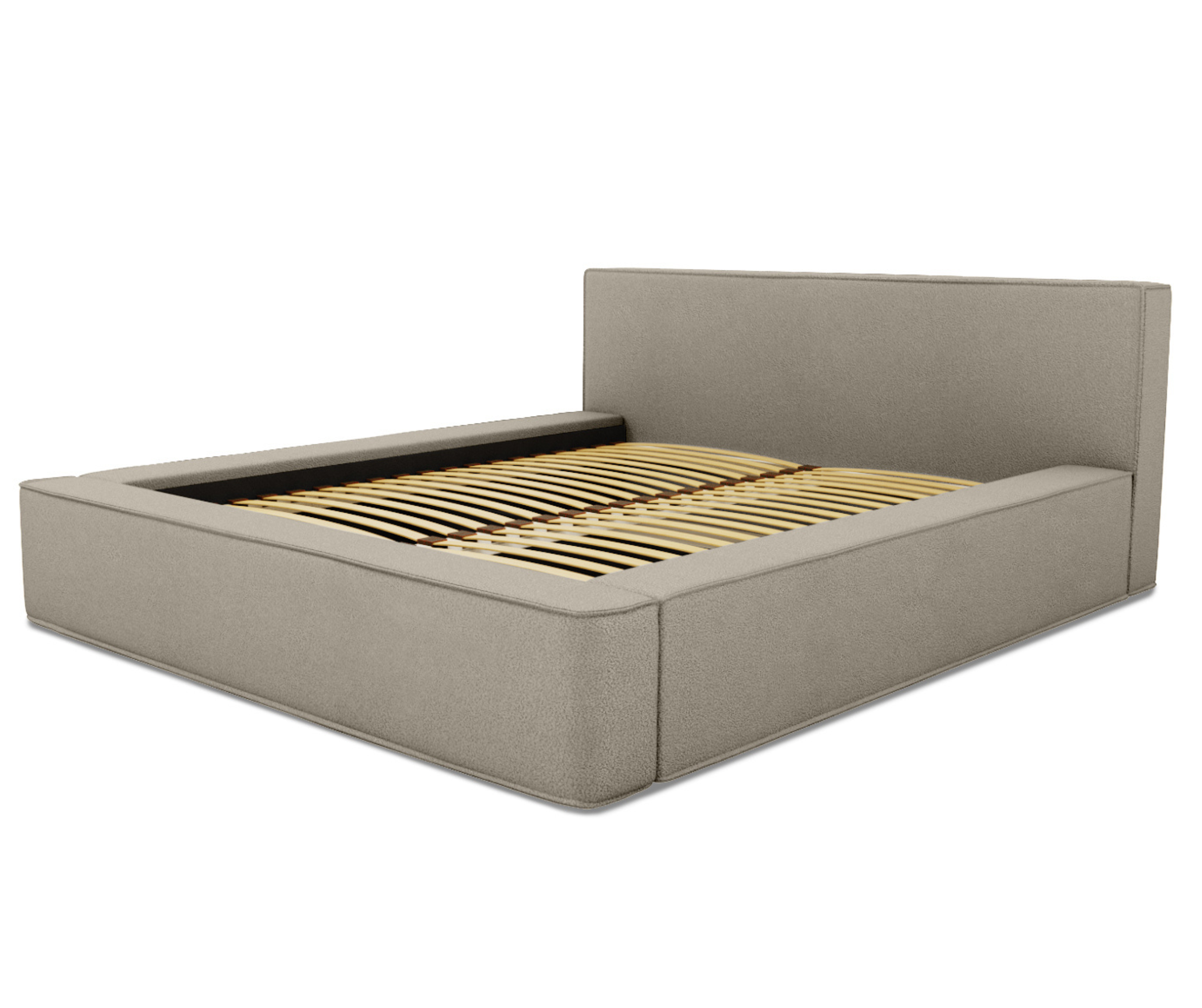 Bed BERNAND, grey-brown structured