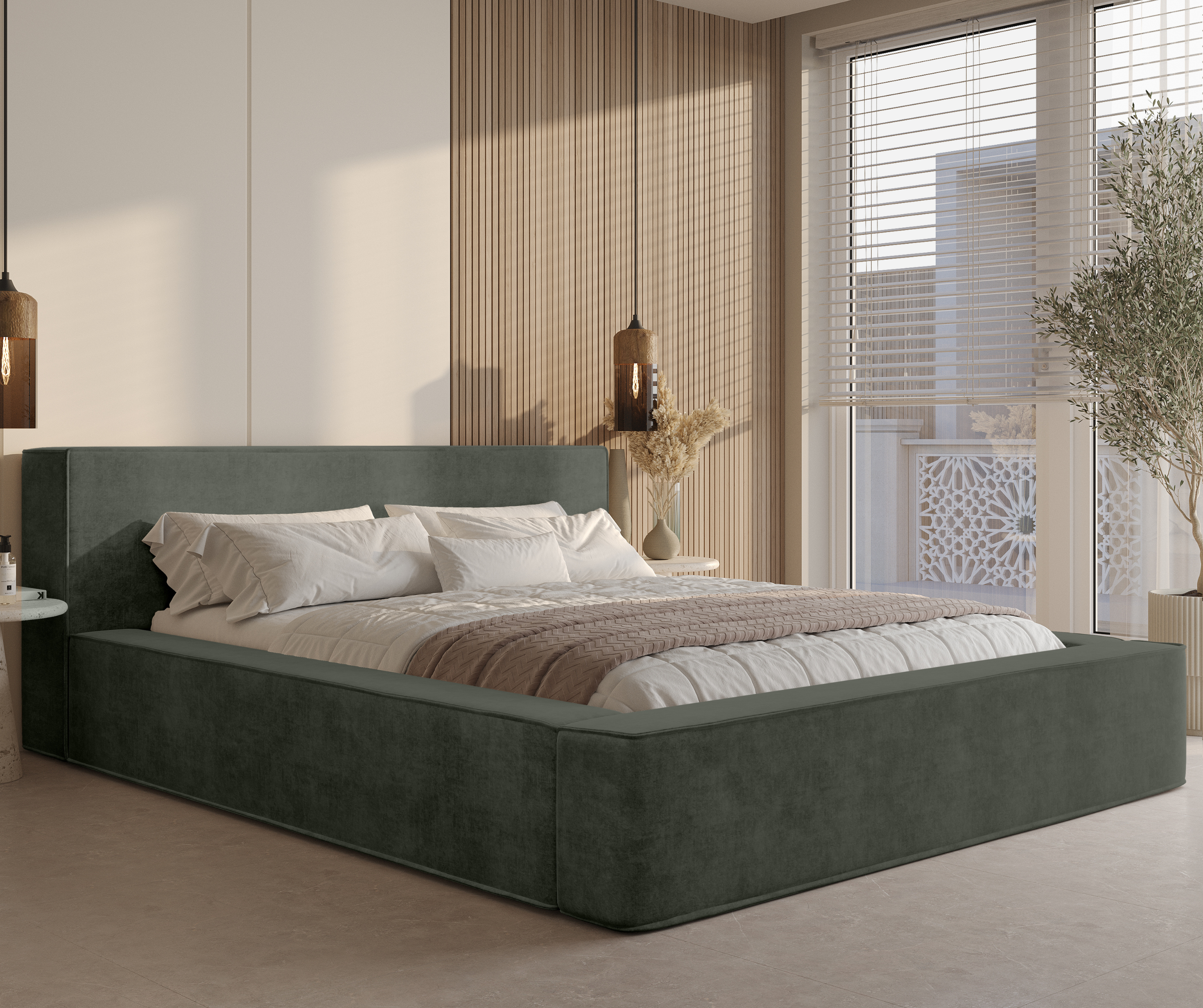 Lova BERNAND, tamsiai žalias veliūras