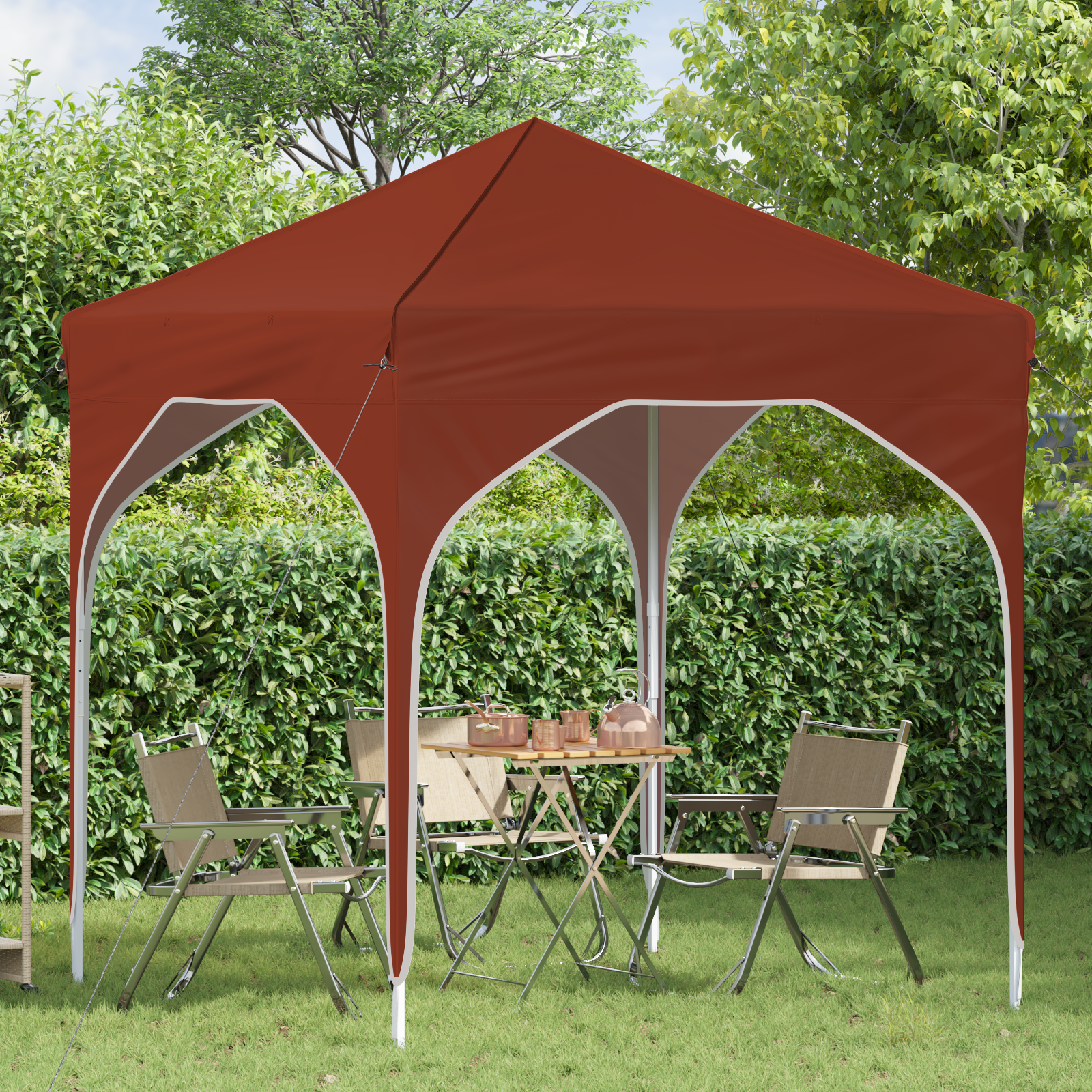 Pop-up šventinis palapinė 194 x 194 x 245 cm Terakotos