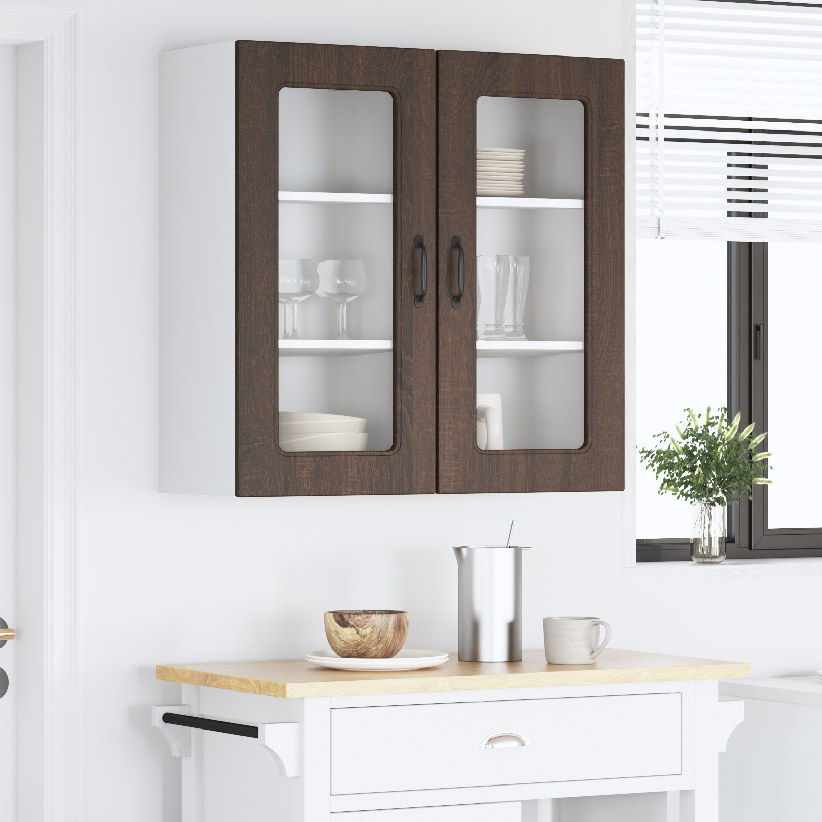 Virtuvės sieninė spintelė 2 pcs Rudas ąžuolas 40 x 31 x 80 cm