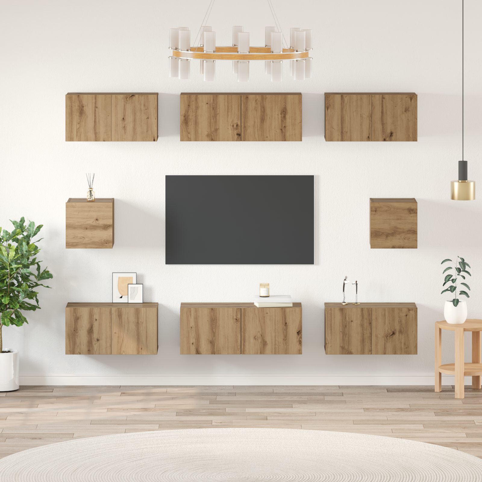 TV cabinet set 8 pcs Artisan oak