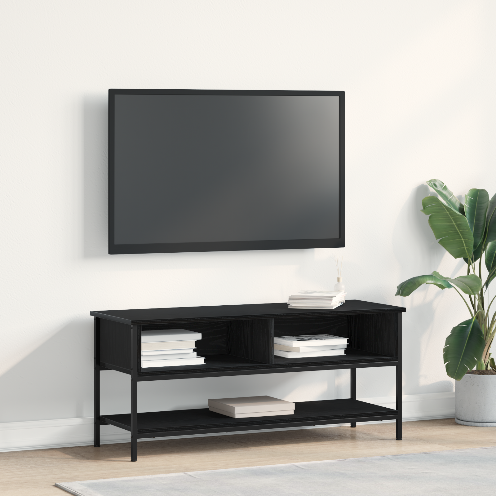 Televizoriaus spintelė juoda ąžuolo 100 x 35 x 45 cm