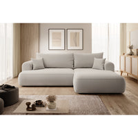 Kampinė sofa-lova OVO, kreminė, dešinė