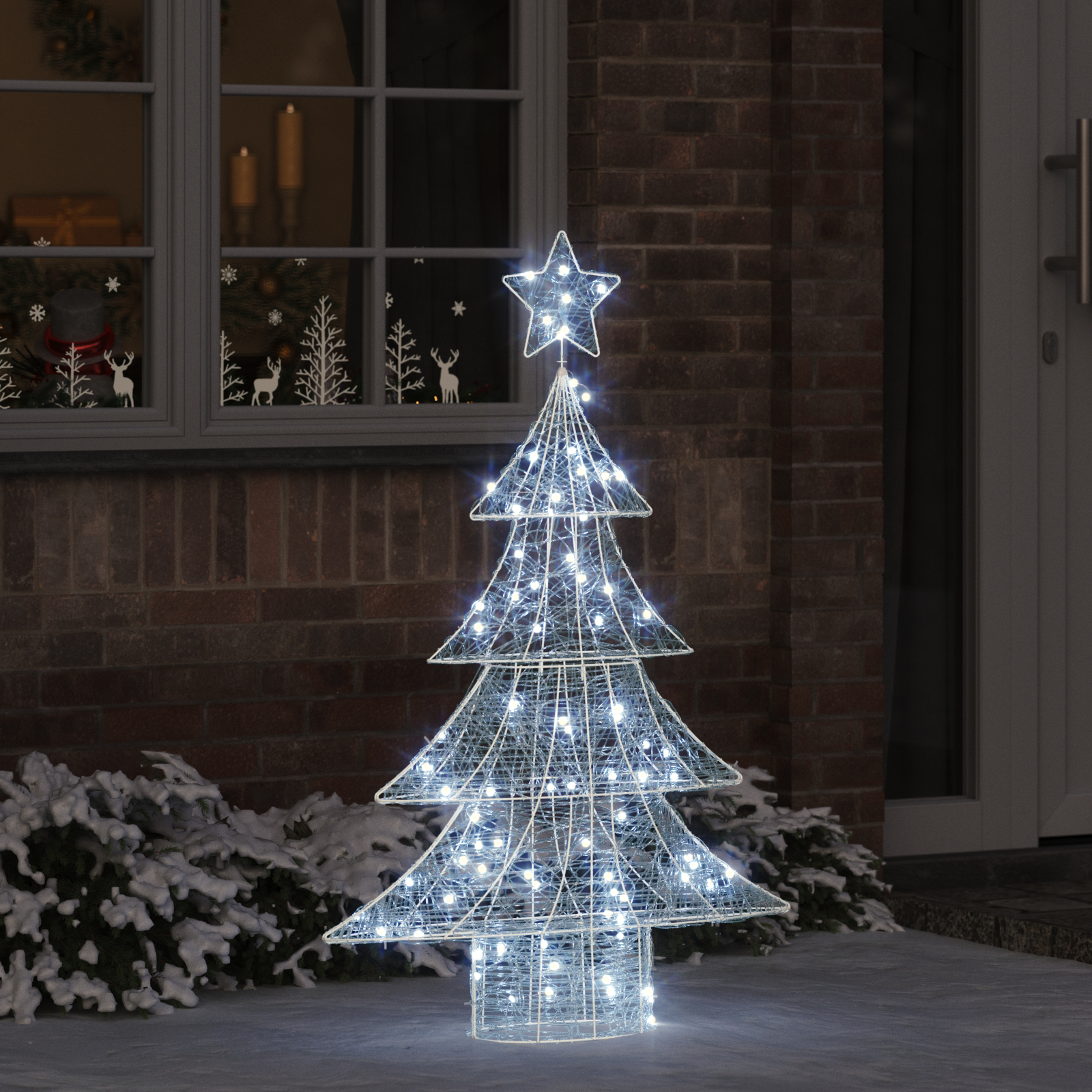 Kalėdų eglutė su 100 LED Šalta balta 120 cm Akrilas