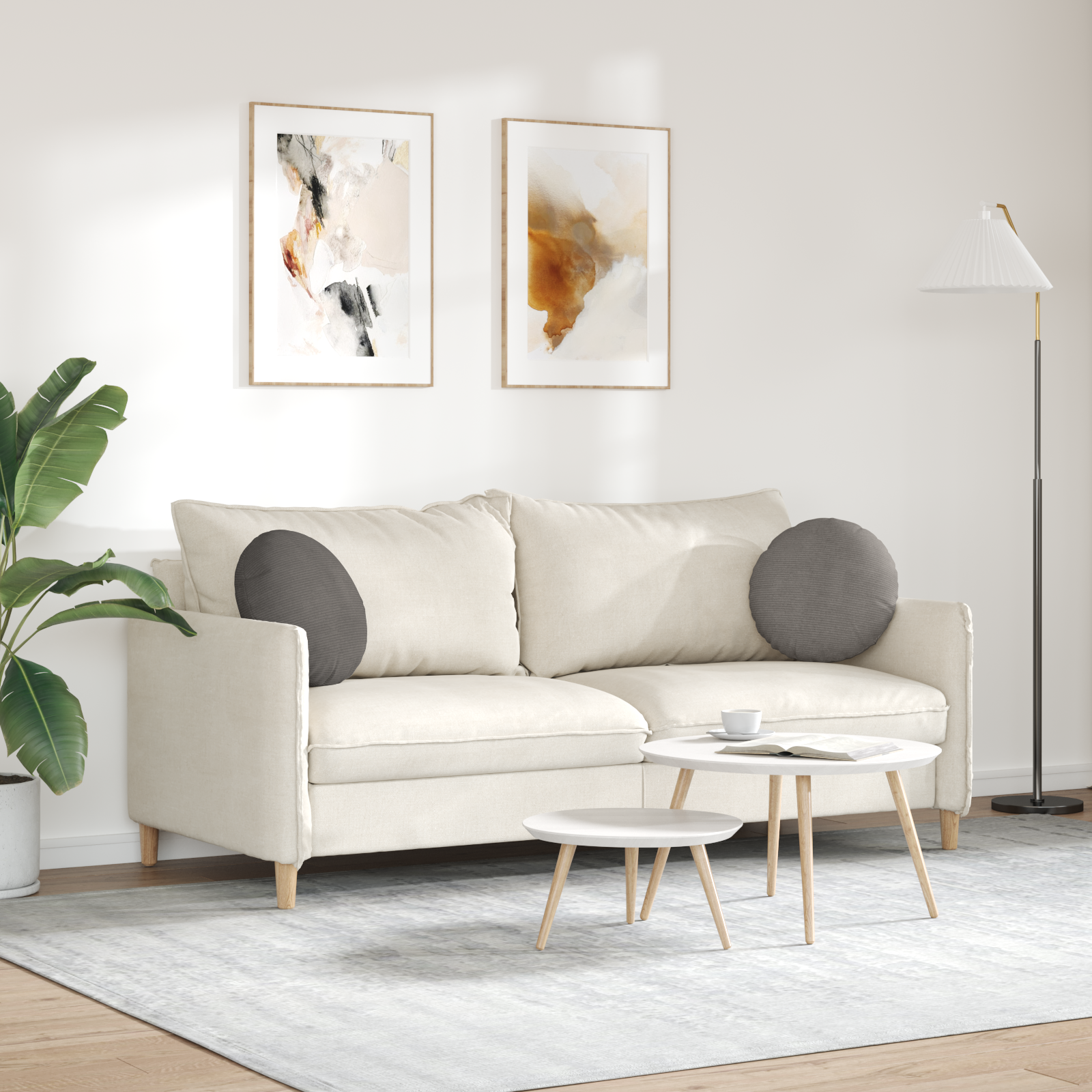 Sėdynių pagalvėlės 2 pcs Šviesiai pilka Ø 40 cm