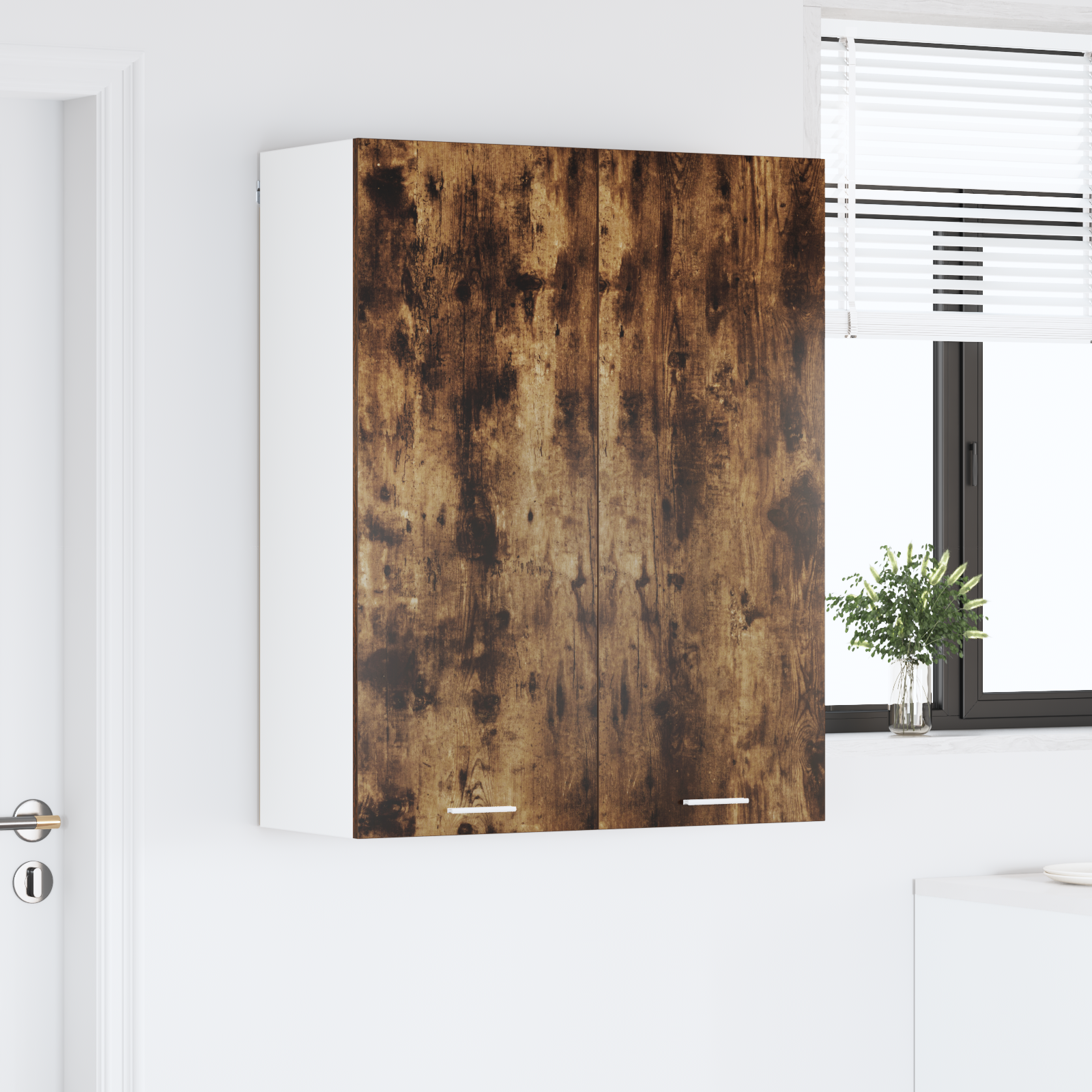 Wall-mounted cabinet Riga Smoked oak 80 x 31 x 100 cm
