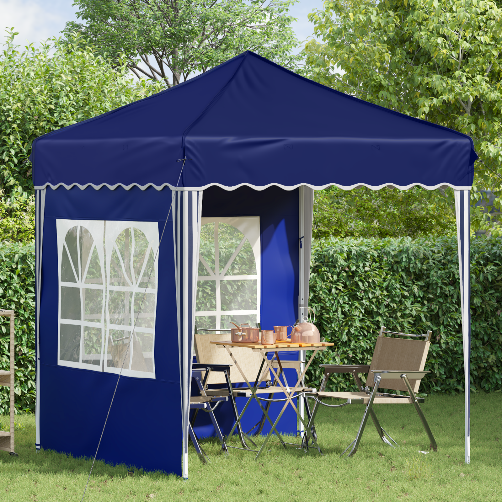 Pop-up Party Tent Blue 195 x 195 x 245 cm