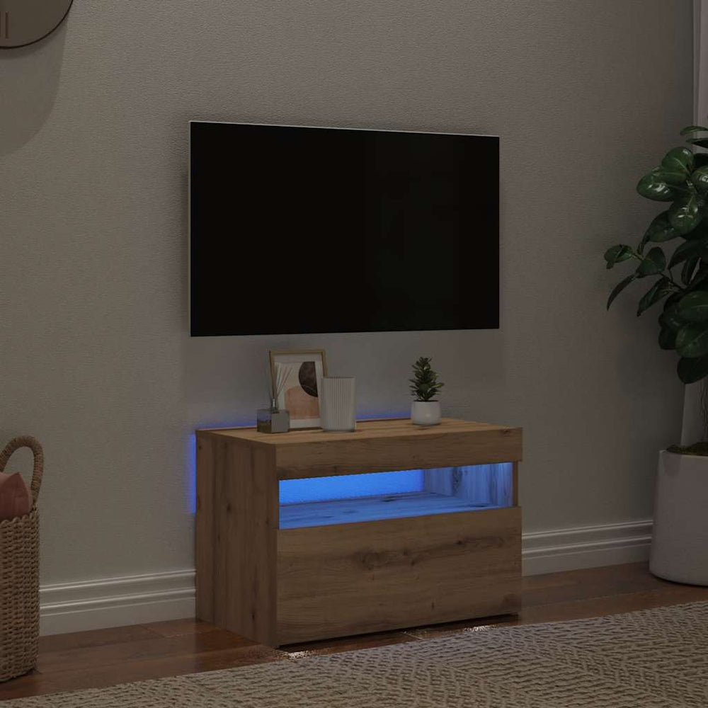 Televizoriaus spintelė su LED, artisano, 60x35x40cm, mediena
