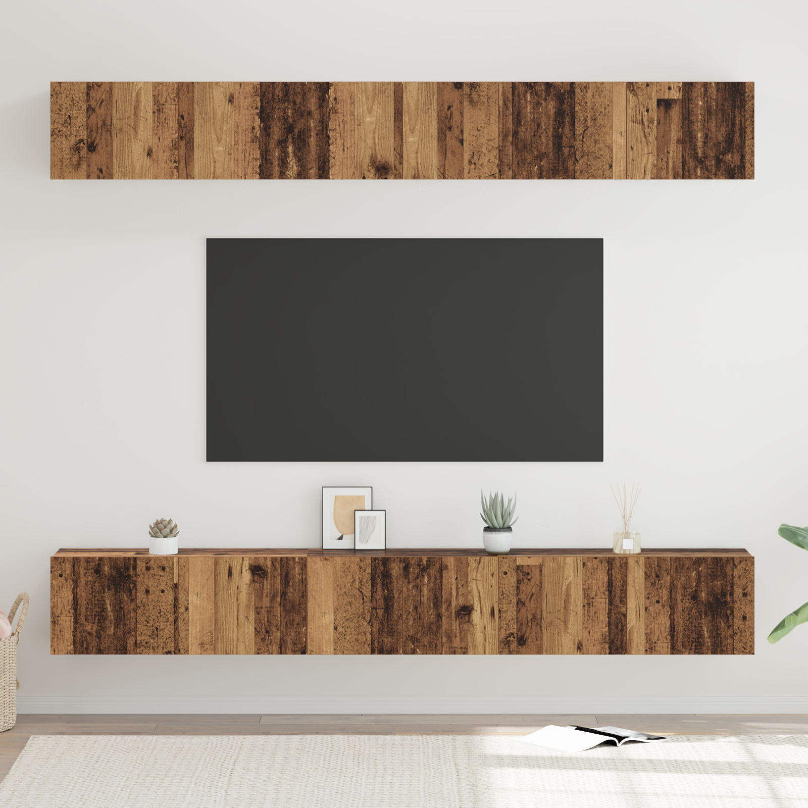 TV skapīšu komplekts 6 gab. Sene koksne 60 x 30 x 35 cm