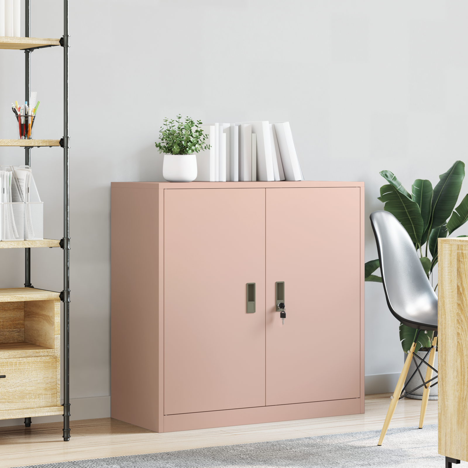 Oppbevaringsskap Rožinė 90 x 40 x 90 cm Šaltai valcuita plienas