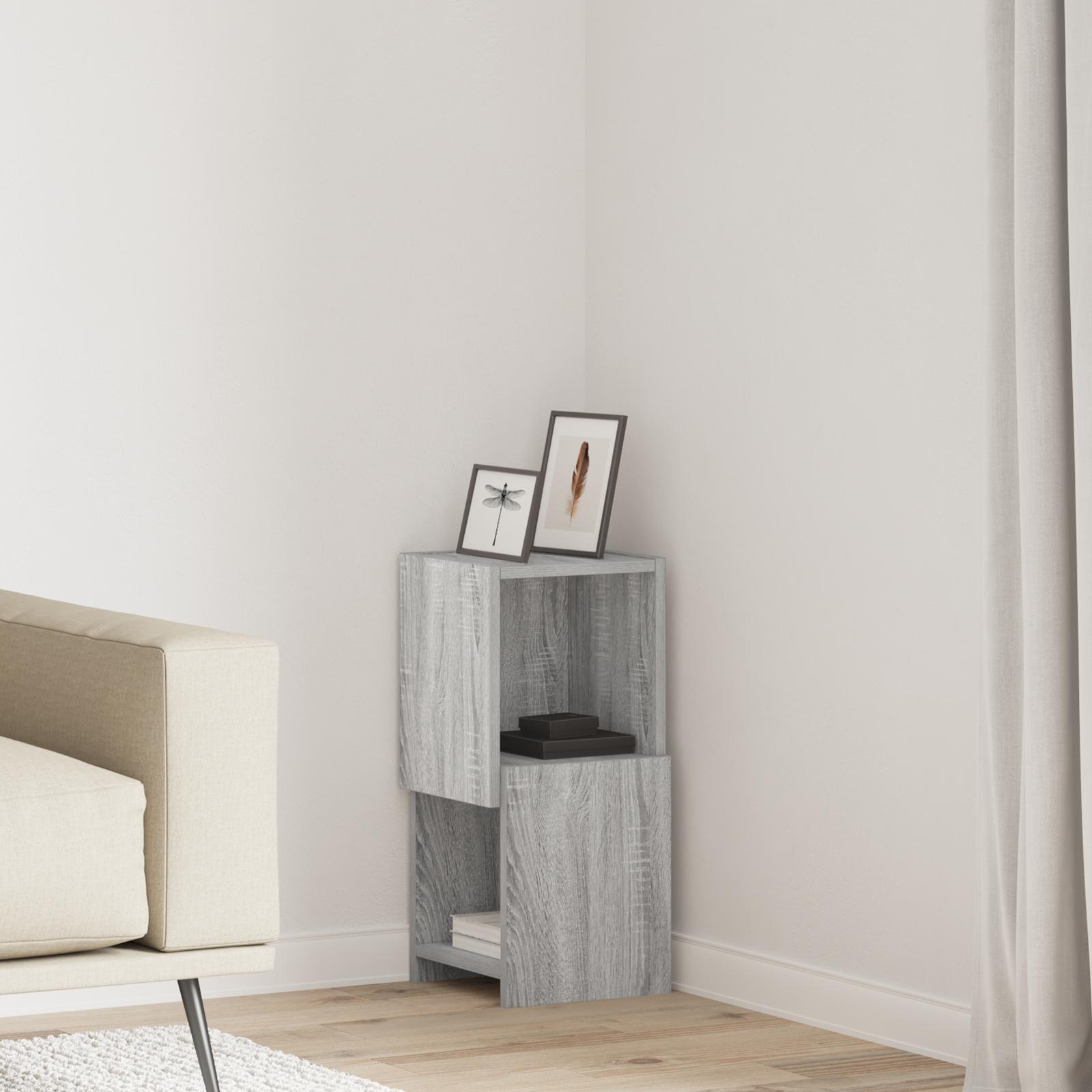 Corner Cabinet White 25.5x25x55cm Engineered wood
