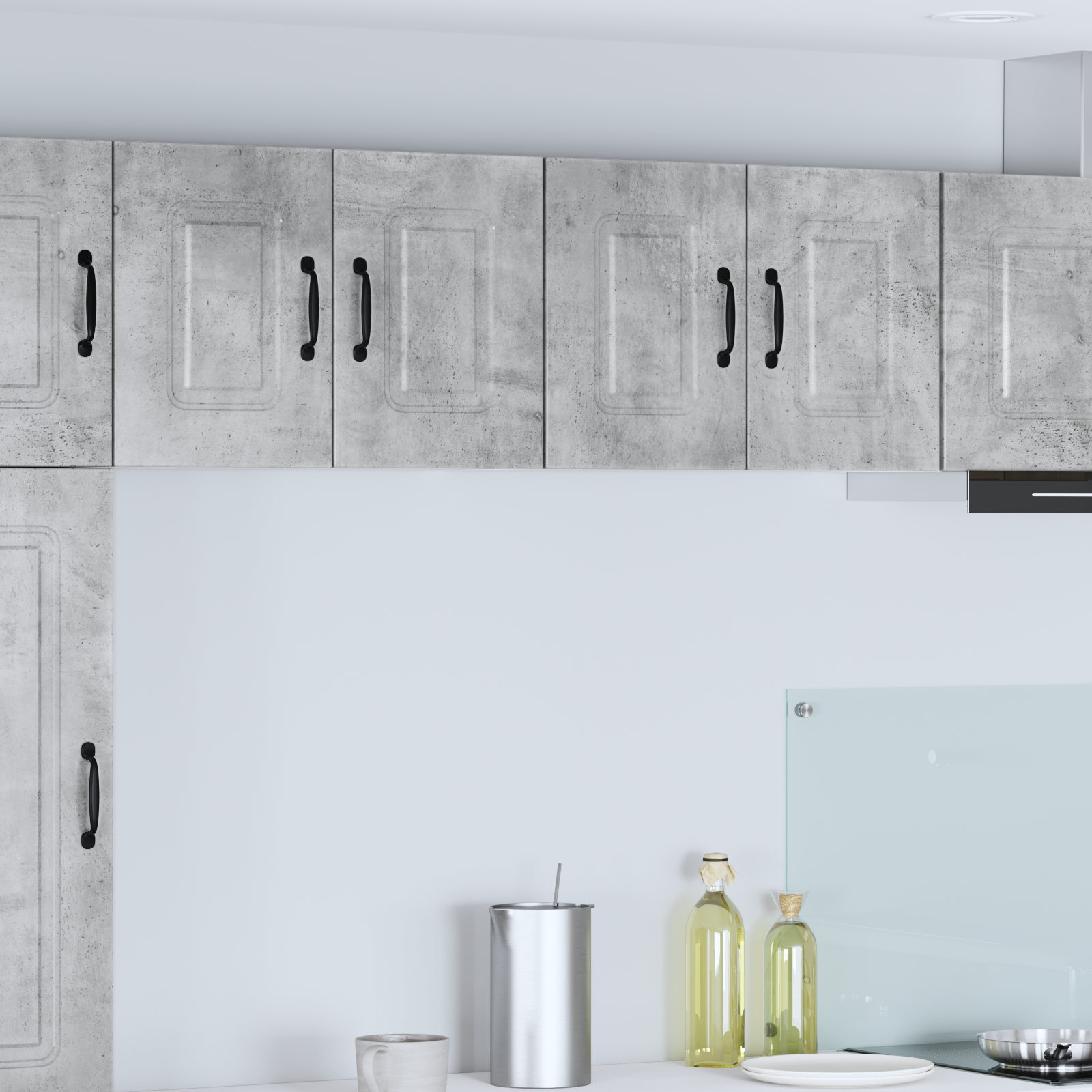 Virtuvės sieninė spintelė 2 pcs Betono pilka 60 x 31 x 40 cm