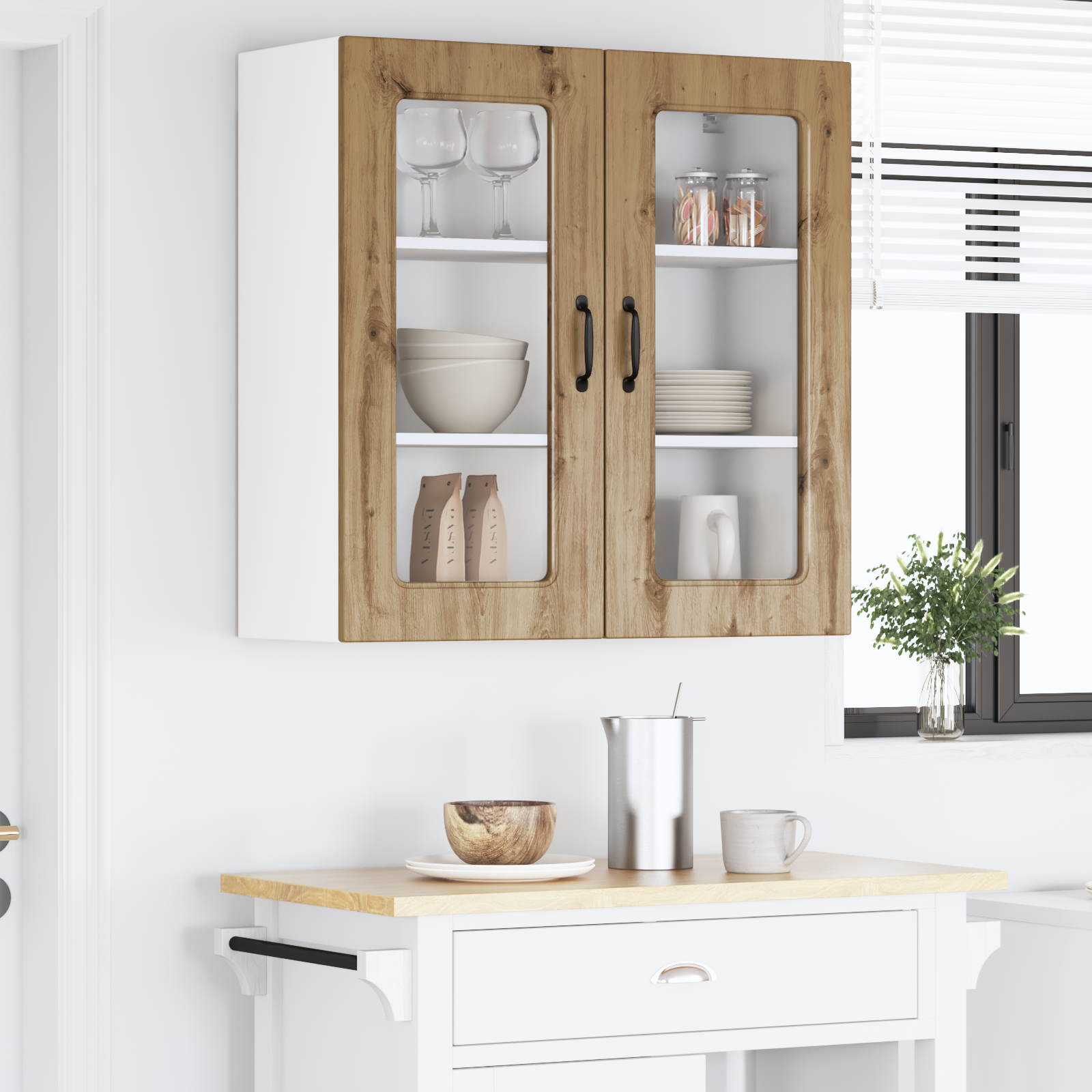 Virtuves sienas skapis Amatnieku ozols 80 x 31 x 80 cm