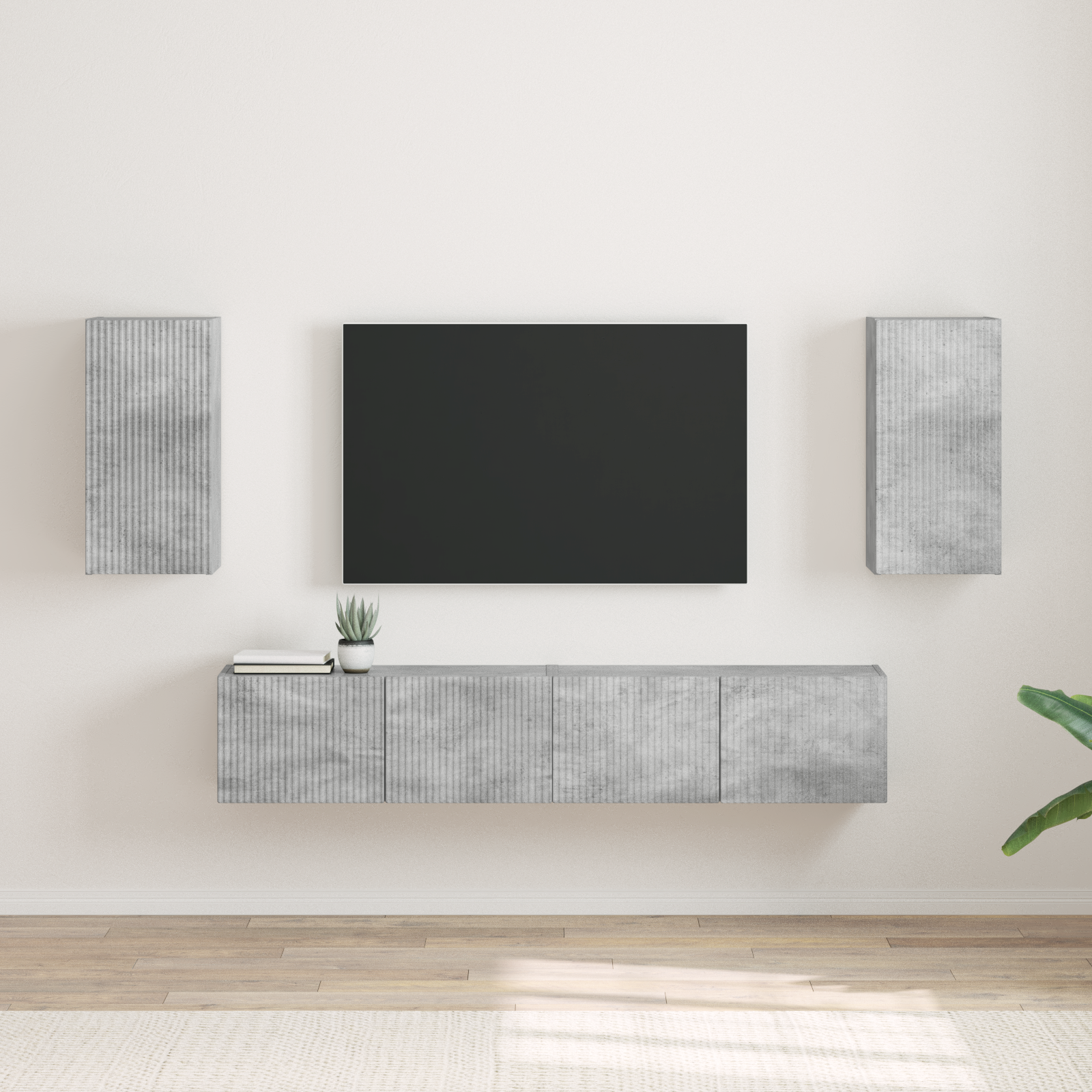 TV sieninė spintelė 2 pcs Betoninė 30 x 31 x 60 cm