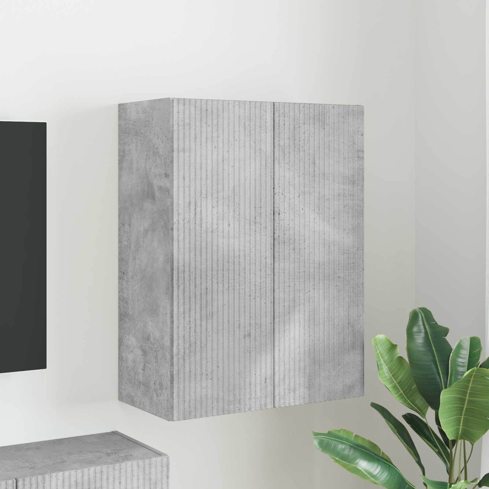 TV sieninė spintelė Betono pilka 59,5 x 31 x 80 cm