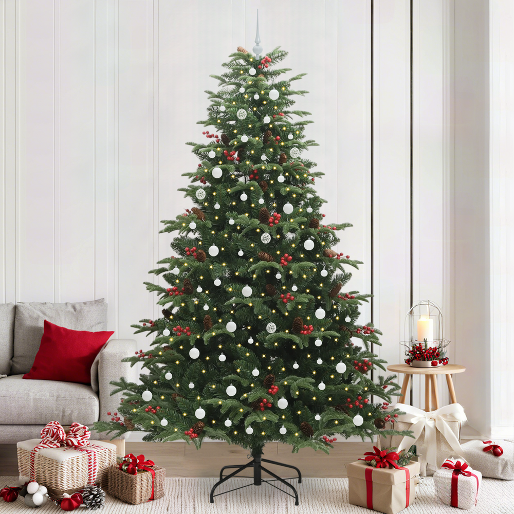 Artificial Christmas Tree Green 240 cm PVC and Metal and Plastic