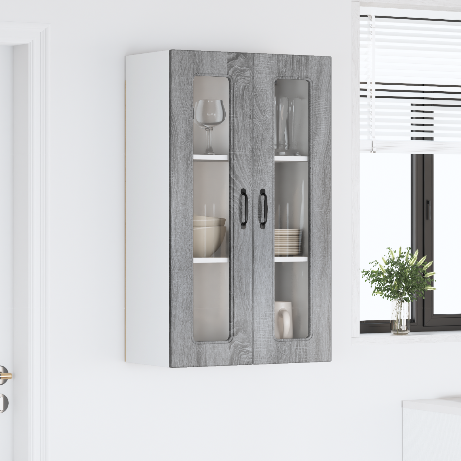 Virtuvės sieninė spintelė Pilkas Sonoma 60 x 31 x 100 cm