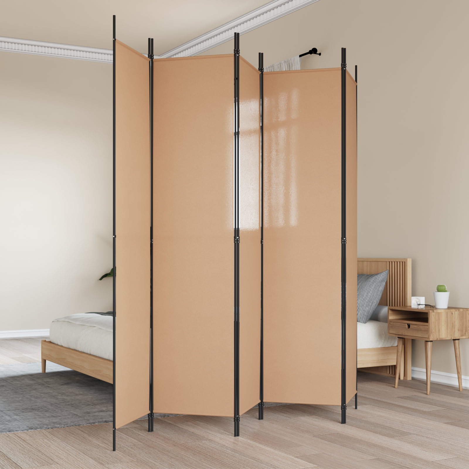 5 paneļu istabas siena Bēša 250 x 220 cm Audums