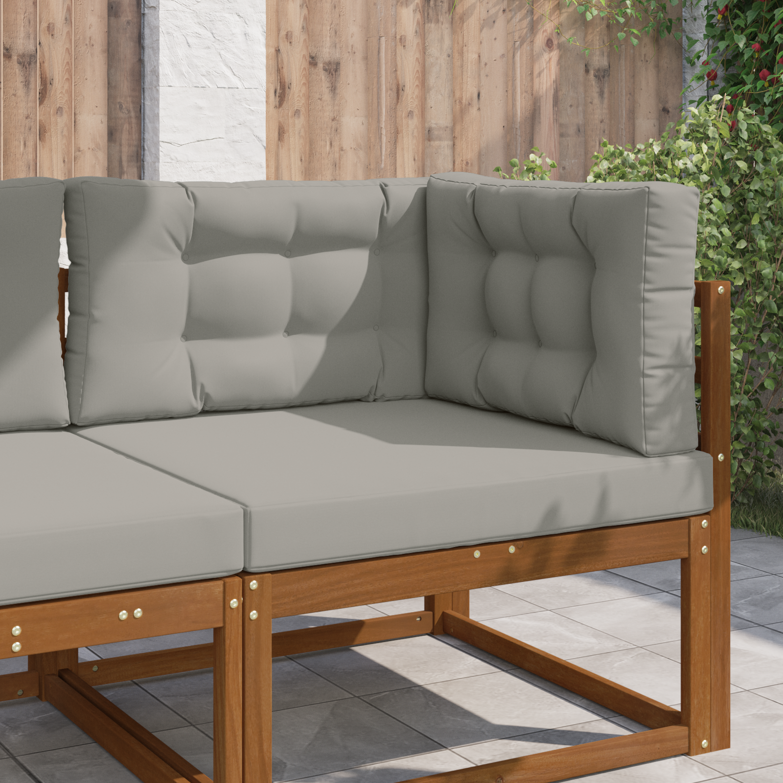 Lauko sofa pagalvėlė 3 pcs Pilka Poliesteris
