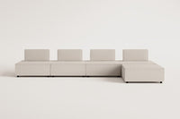 Modulinė sofa VERMONTA su pufu – formos linijos
