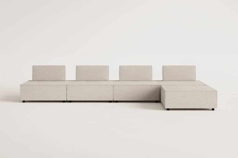 Modulinė sofa VERMONTA su pufu – formos linijos