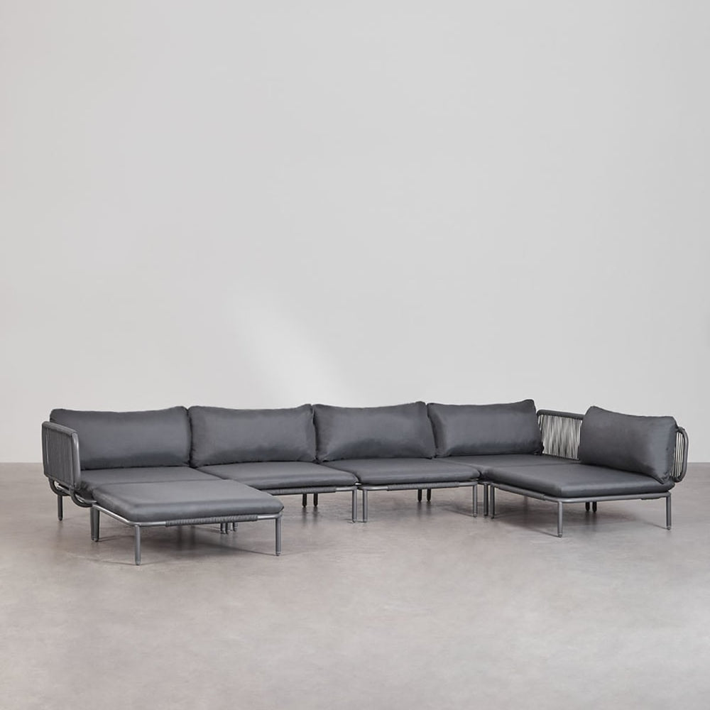 Kampinė sofa GRAFITO, penkių dalių komplektas