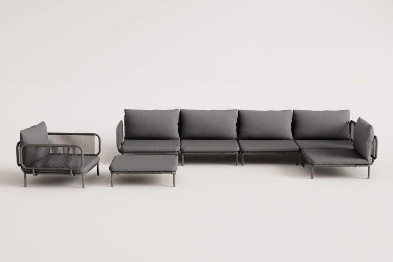 Corner sofa GRAFITO, five-piece set