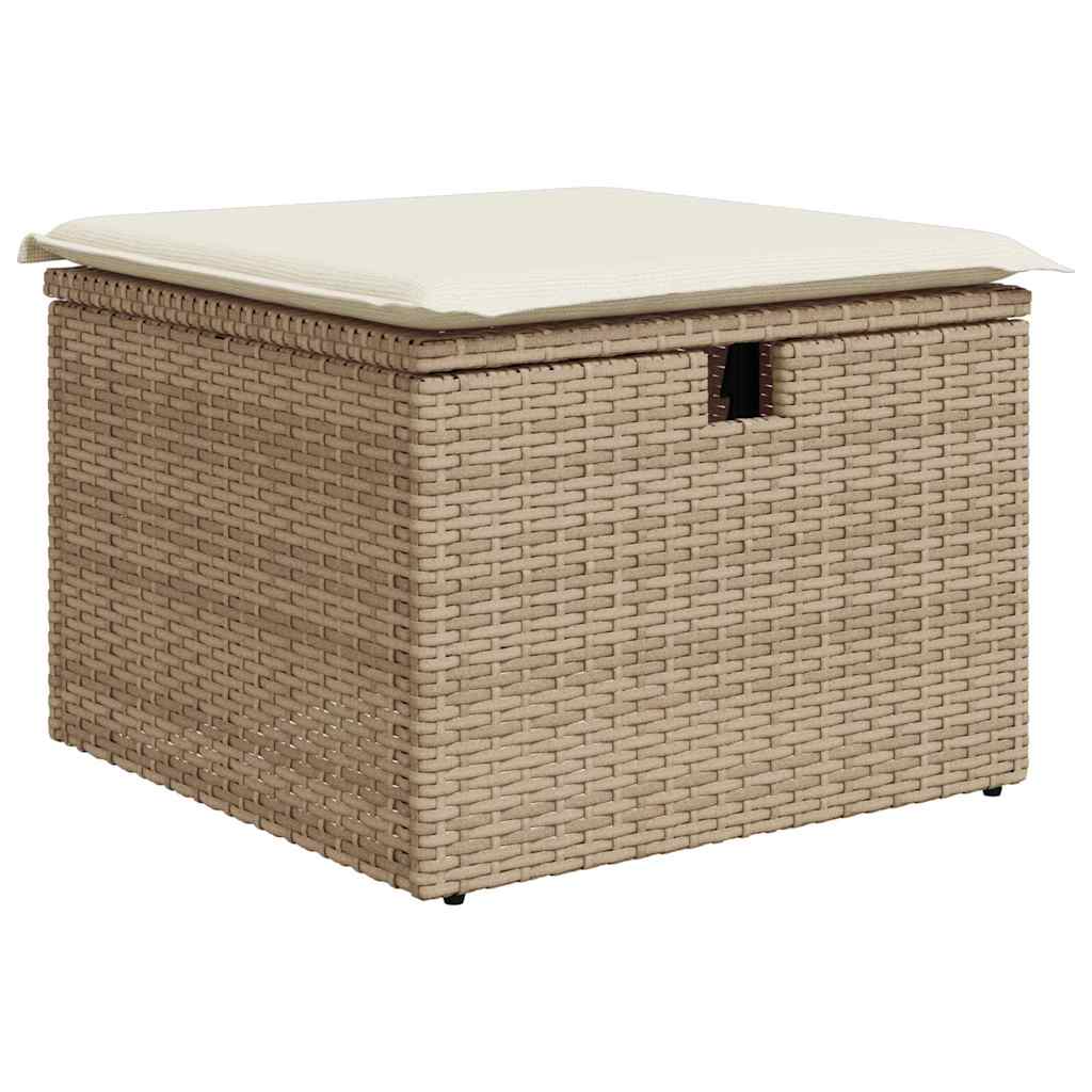 5 dalių sodinė sofa su pagalvėlėm, smėlio spalvos, poli ratanas - Namų Idėja