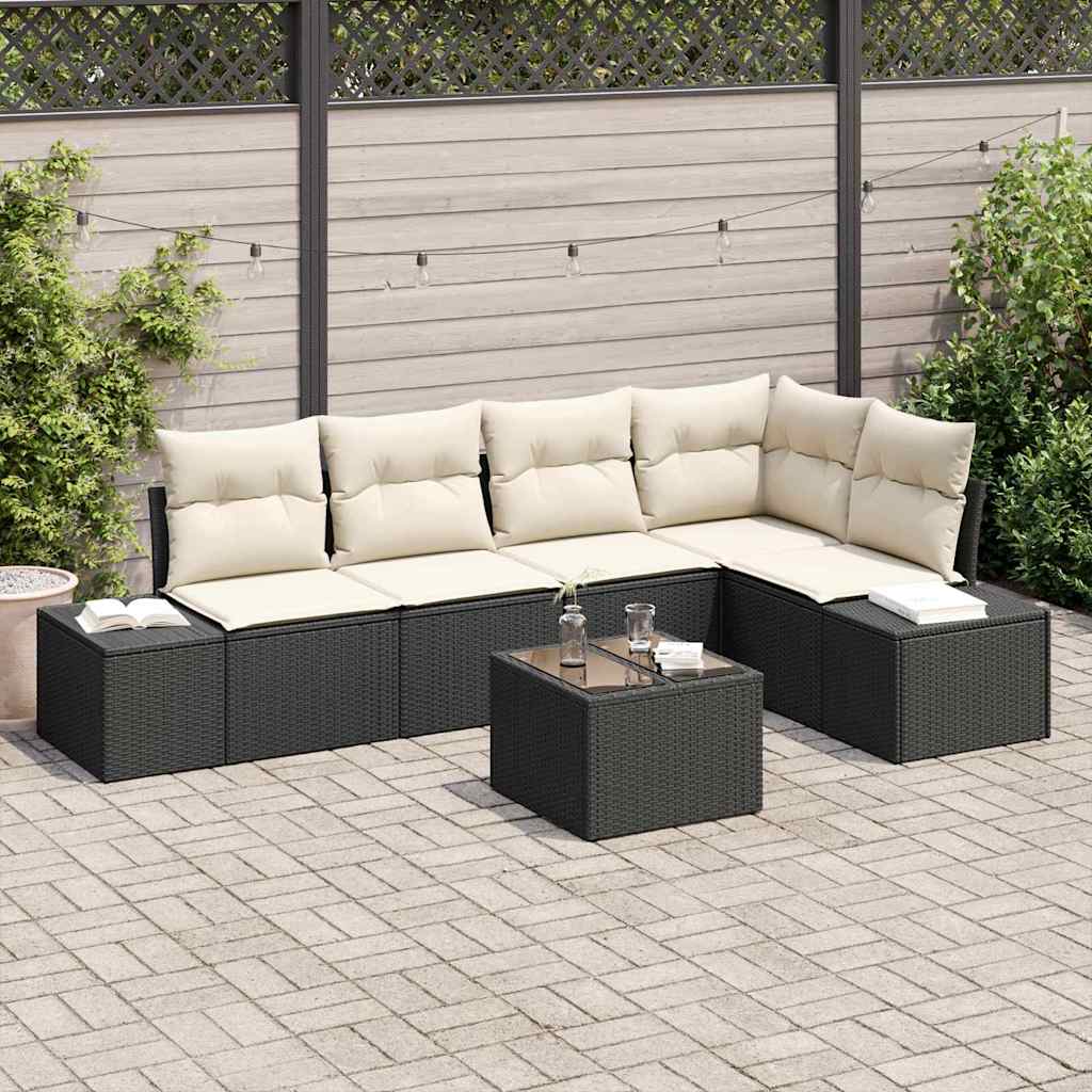 5 dalių sodinė sofa su pagalvėlėmis ruda polirotano - Namų Idėja