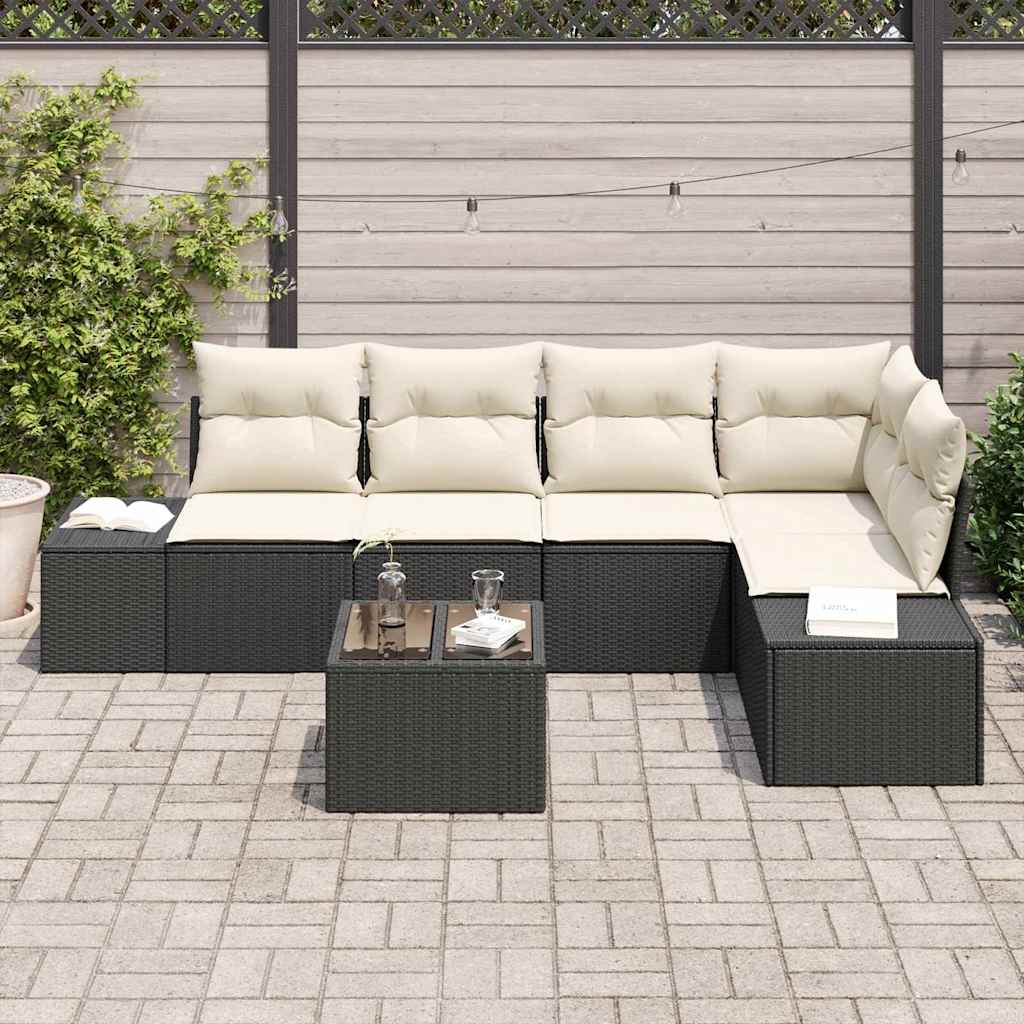 5 dalių sodinė sofa su pagalvėlėmis ruda polirotano - Namų Idėja