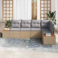 5 dalių sodo sofa komplektas su pagalvėlėmis šviesiai rataninėje Poli - Namų Idėja
